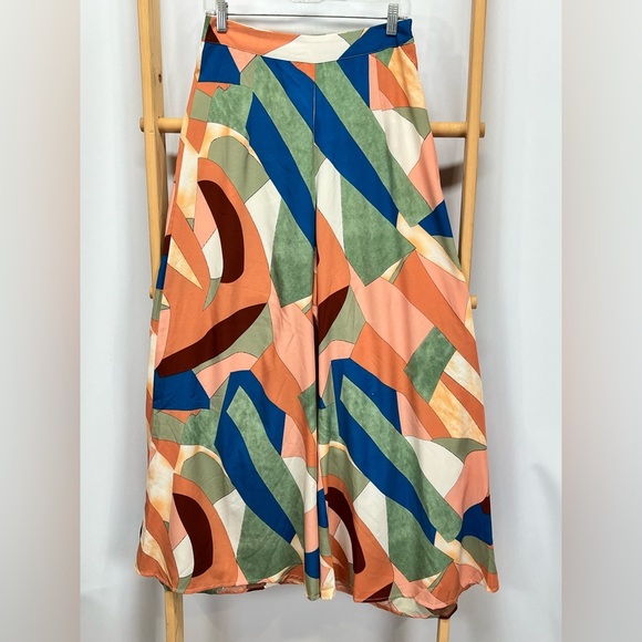 LUUKSE Colorful Abstract Wide Leg Palazzo Pants size M - Picture 1 of 11